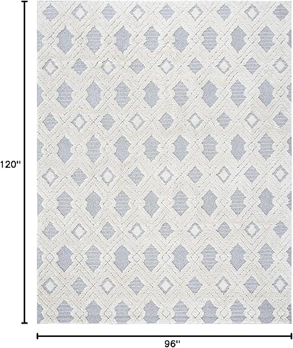 Miniatura 2 de MARTHA STEWART x SAFAVIEH MSR0728A - Alfombra de 8 x 10 pies, color blancogris claro, no desprende pelusa, para sala de estar, comedor y dormitorio