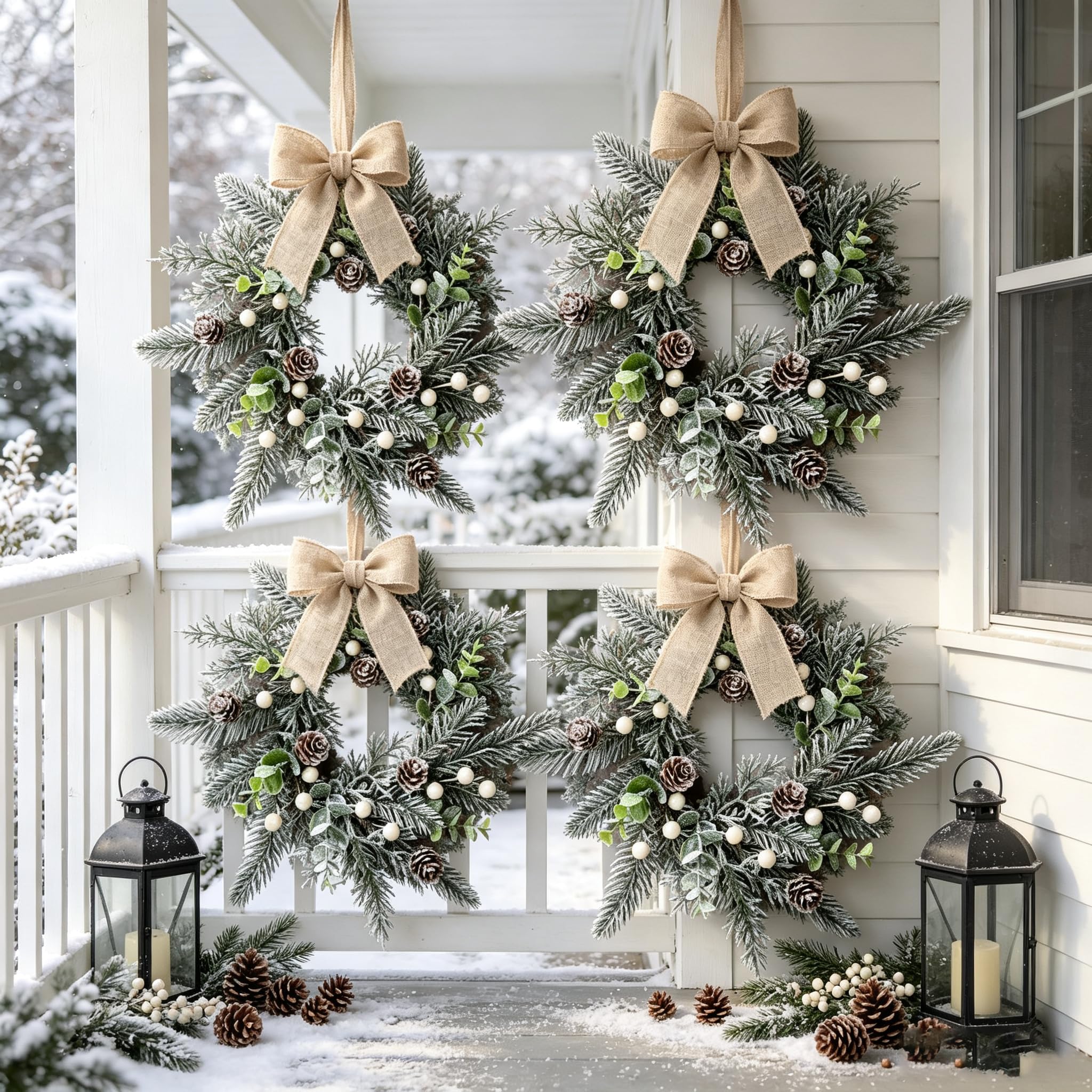 Ghirlanda artificiale verde primaverile estiva con mini eucalipto per mobili da cucina, con nastro, per porta d'ingresso, portico, parete, finestra, decorazione per casa colonica (6, cedro)