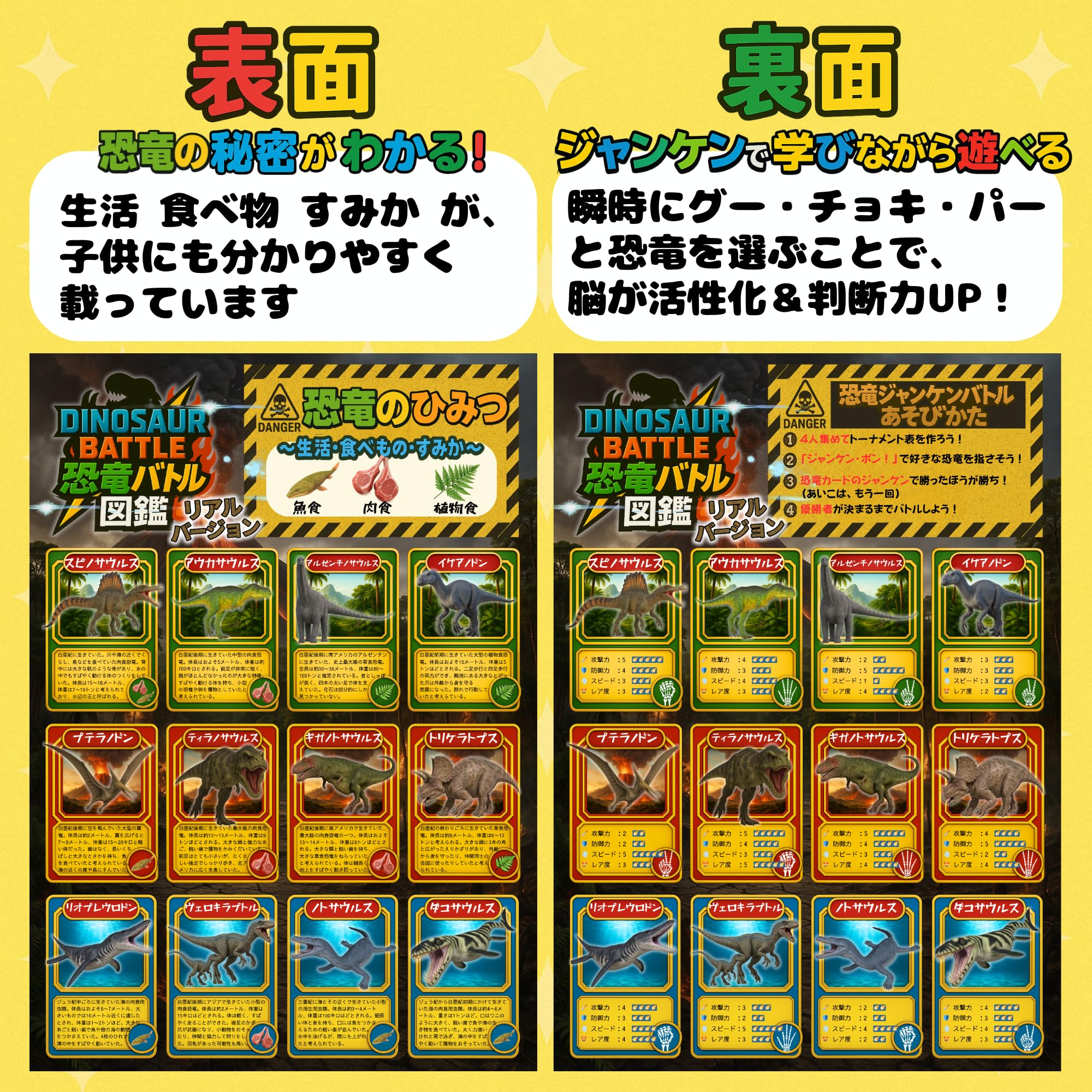 Amazon.co.jp: 子供 カードゲーム (お得セット(恐竜ペアカード・恐竜