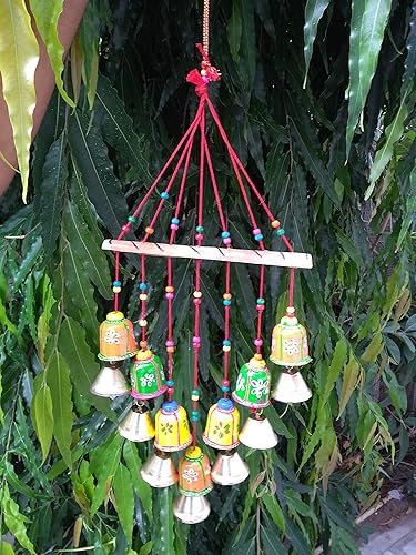 Miniatura 3 de FIKIMOS Decoración para el hogar hecha a mano Adornos de puerta colgantes Campanas (tema de campana triangular)