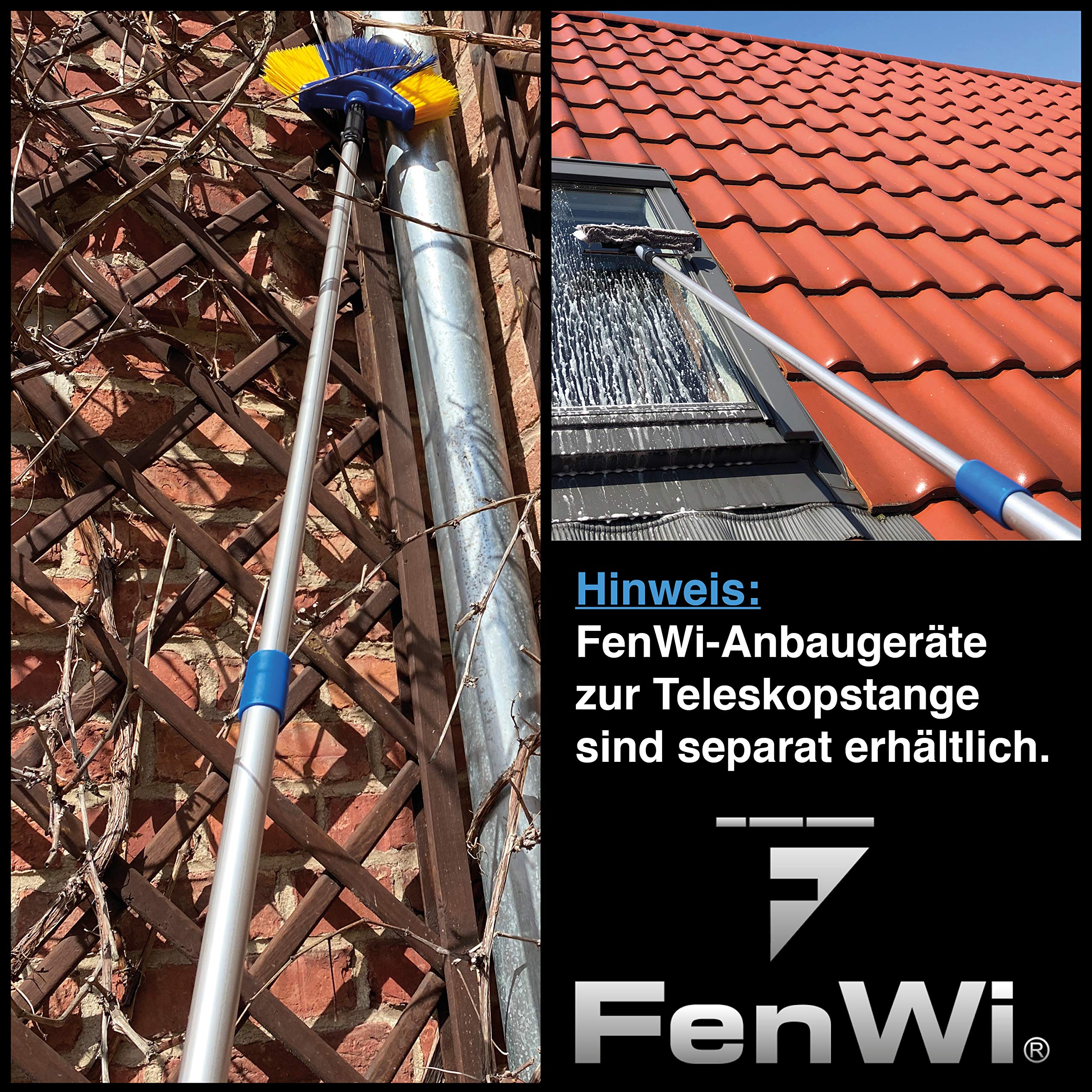FenWi 3m Profi Alu Teleskopstange - stufenlos einstellbarer Teleskopstab von 162 bis 300 cm - Aluminium Teleskopstiel
