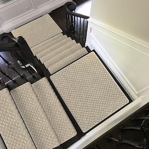 Miniatura 9 de PURE ERA Bullnose - Alfombra antideslizante para peldaños de escaleras, sin cinta, protectores de escaleras para interiores, aptos para mascotas,