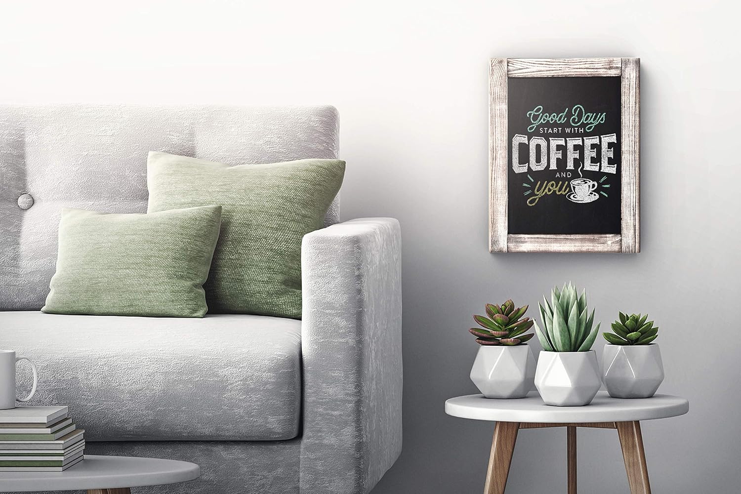 Magnetic Wall Chalkboard 11" x 14" - Non-Porous - Solid Pine Wood Frame Chalkboard Sign - Rustic Vintage Decor - Chalk Board for Wedding, Kitchen, Bar, Restaurant, Menu & Home - Whitewashed: Home & Kitchen