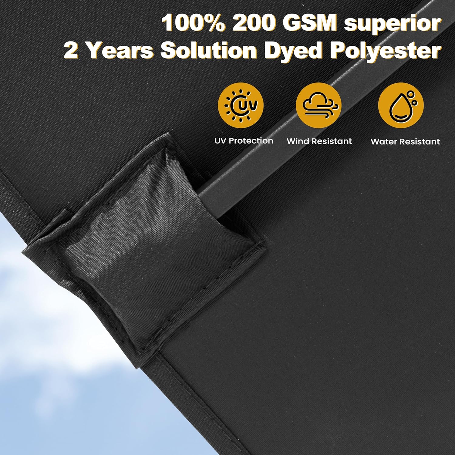 9x5 Feet Rectangle Patio Table Umbrella - Crank Tilt Market Umbrella with Vented Canopy, Fade-Resistant Waterproof for Pool Garden Deck, Black