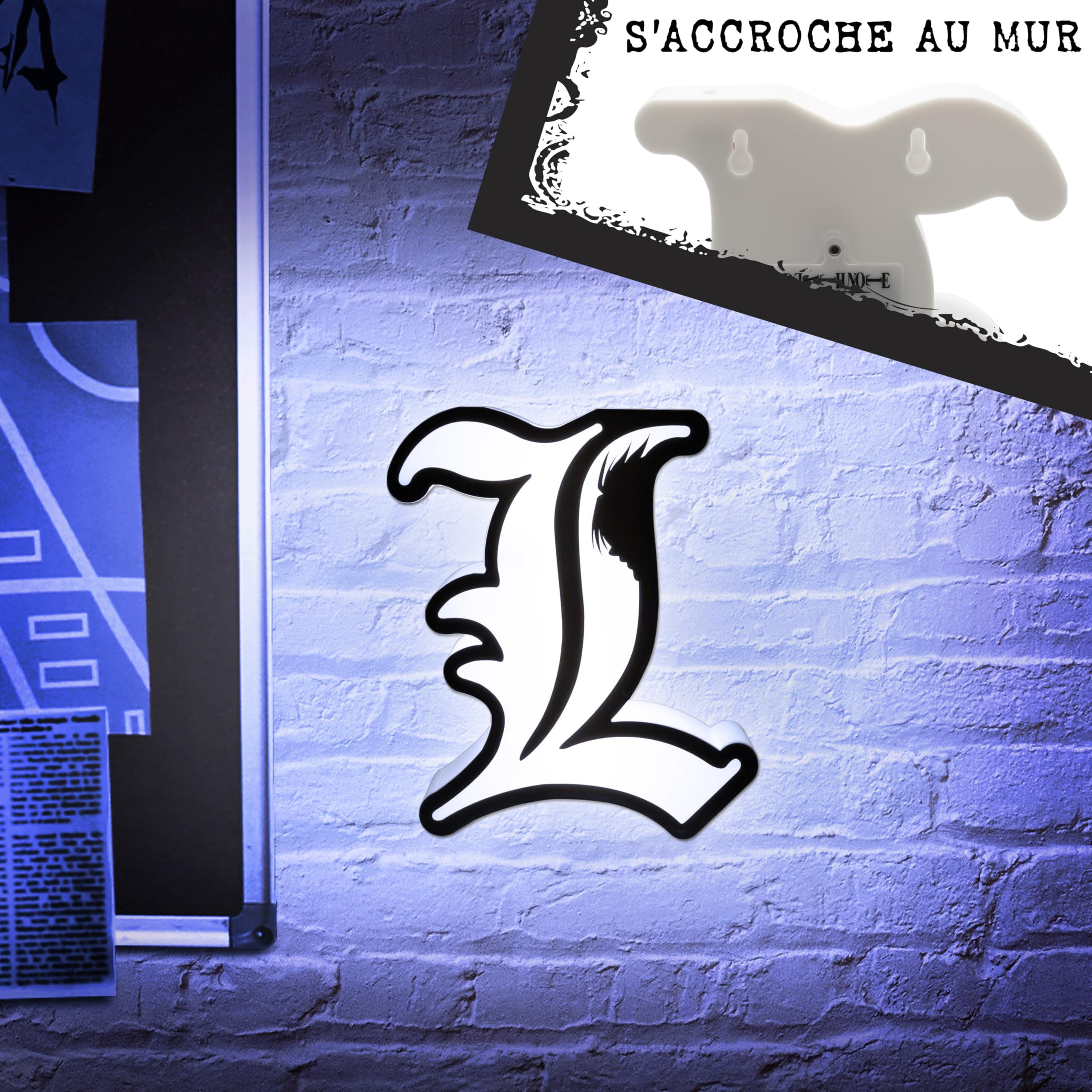 Death Note L Lámpara decorativa portátil LED de 8.26 x 7.08 x 2.36 pulgadas, decoración del hogar, oficina, decoración del hogar, regalo de anime manga 9