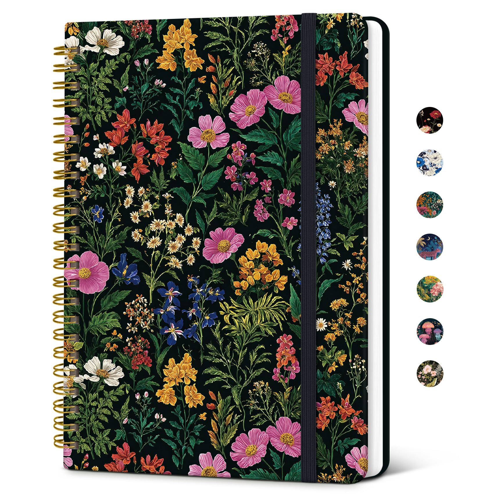Taja Lined Spiral Journal for Women, A5 Cute Hardcover Notebook for Work