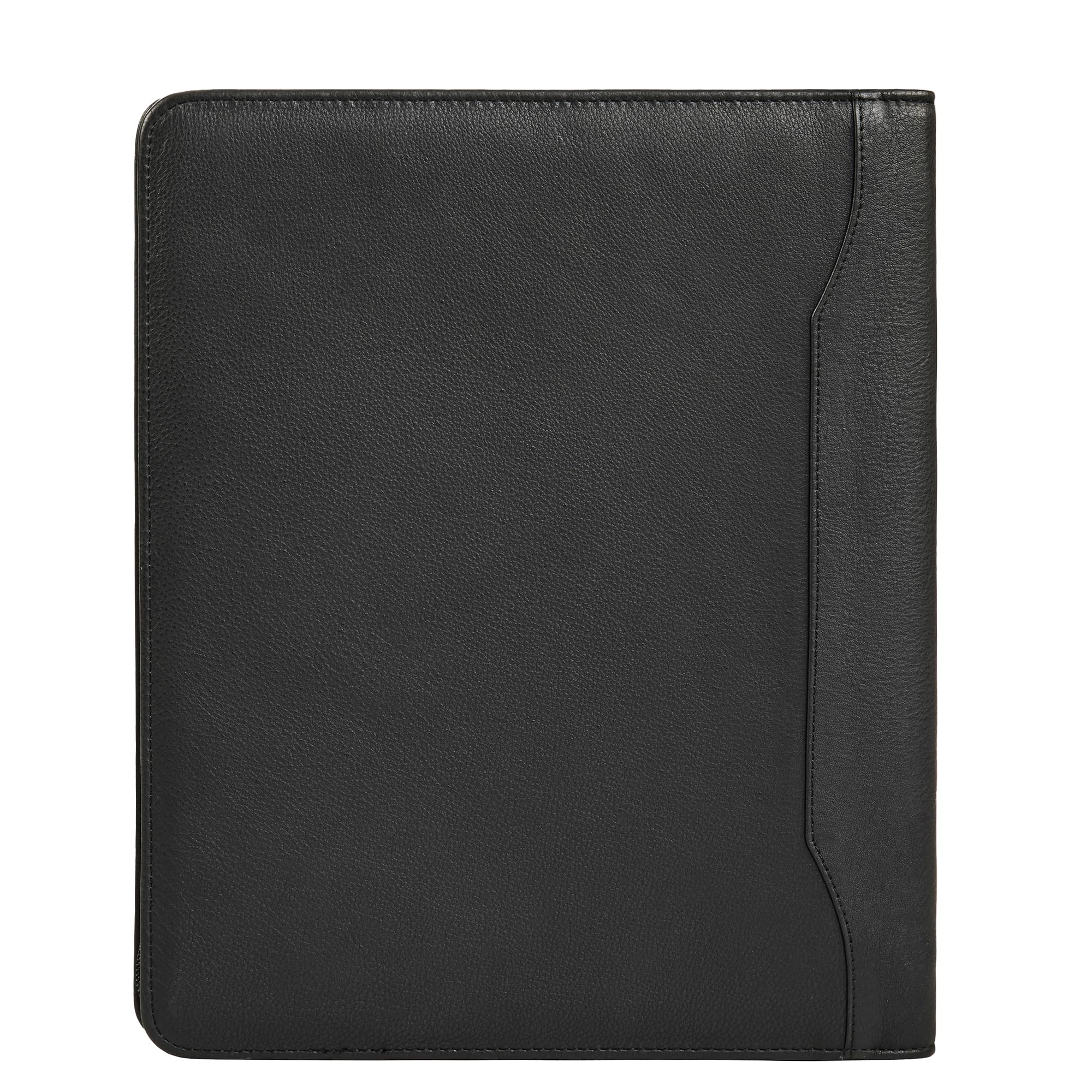 STILORD Wesley Élégante Conferencier A4 Cuir Véritable Porte Document Noir de Conférence Fermeture éclair - Grande Portfolio Tablette 13 Pouces pour Bureau et Réunions