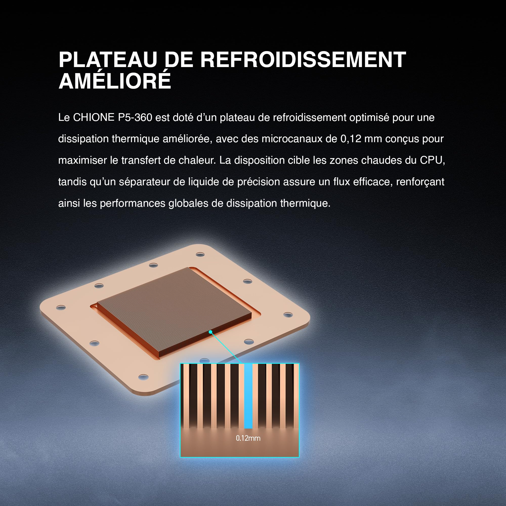 GAMDIAS CHIONE P5 Watercooling AIO 360 mm pour CPU, Écran LCD IPS 3,4” Magnétique et Rotatif, Logiciel Personnalisable, Câblage Caché, Ventilateurs ARGB PWM, MB Sync, Intel LGA 1851, AMD AM5, Noir