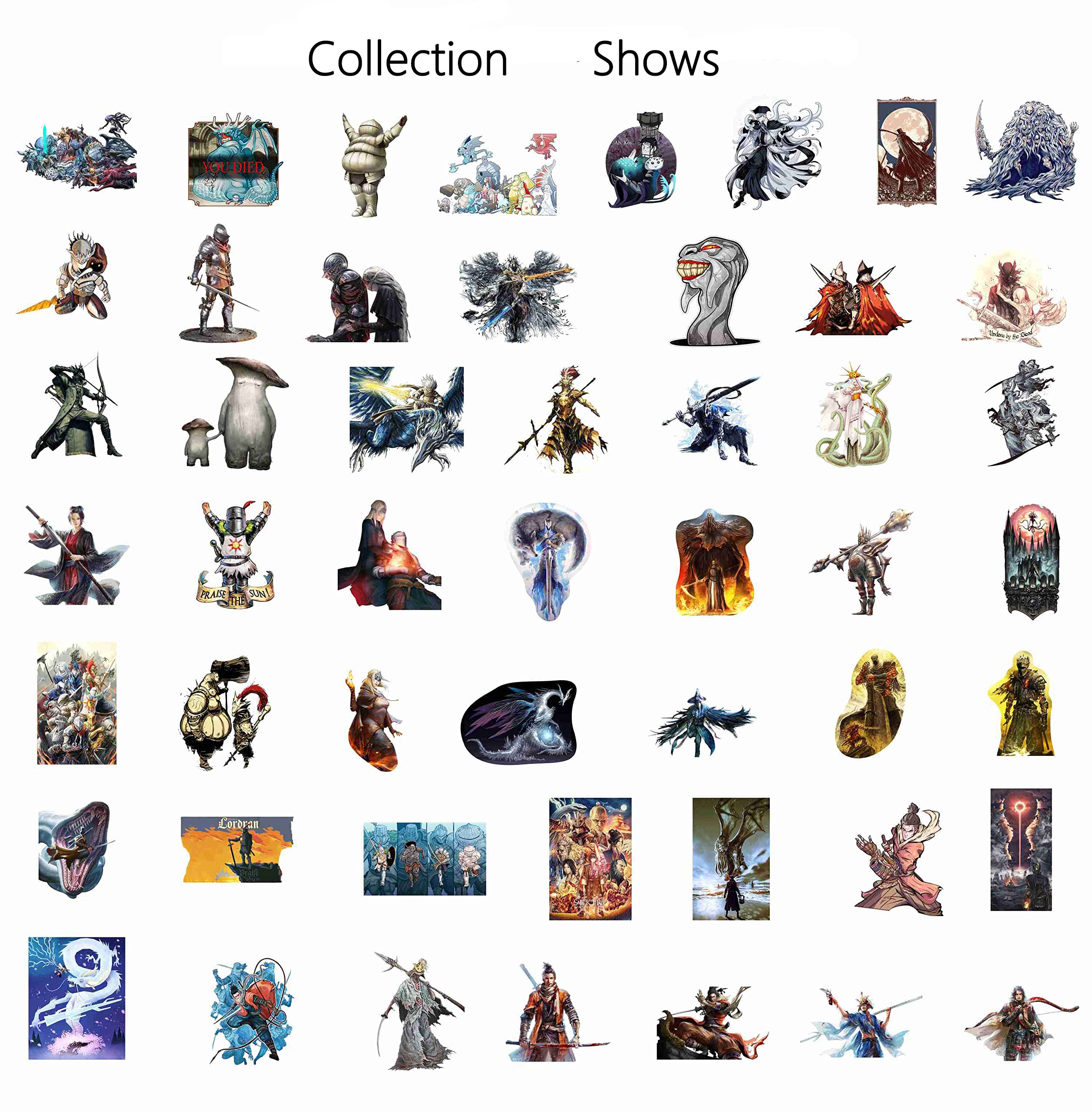 Kilmila Dark Horror Themes Stickers Series Set (50Pcs Large Size)  Merchandise Vinyl Sticker for Laptop Water Bottle Graffiti （Multi Dark Game  Themes Se-ki-ro Blood-borne Stickers in 1） : Electronics - Amazon.com