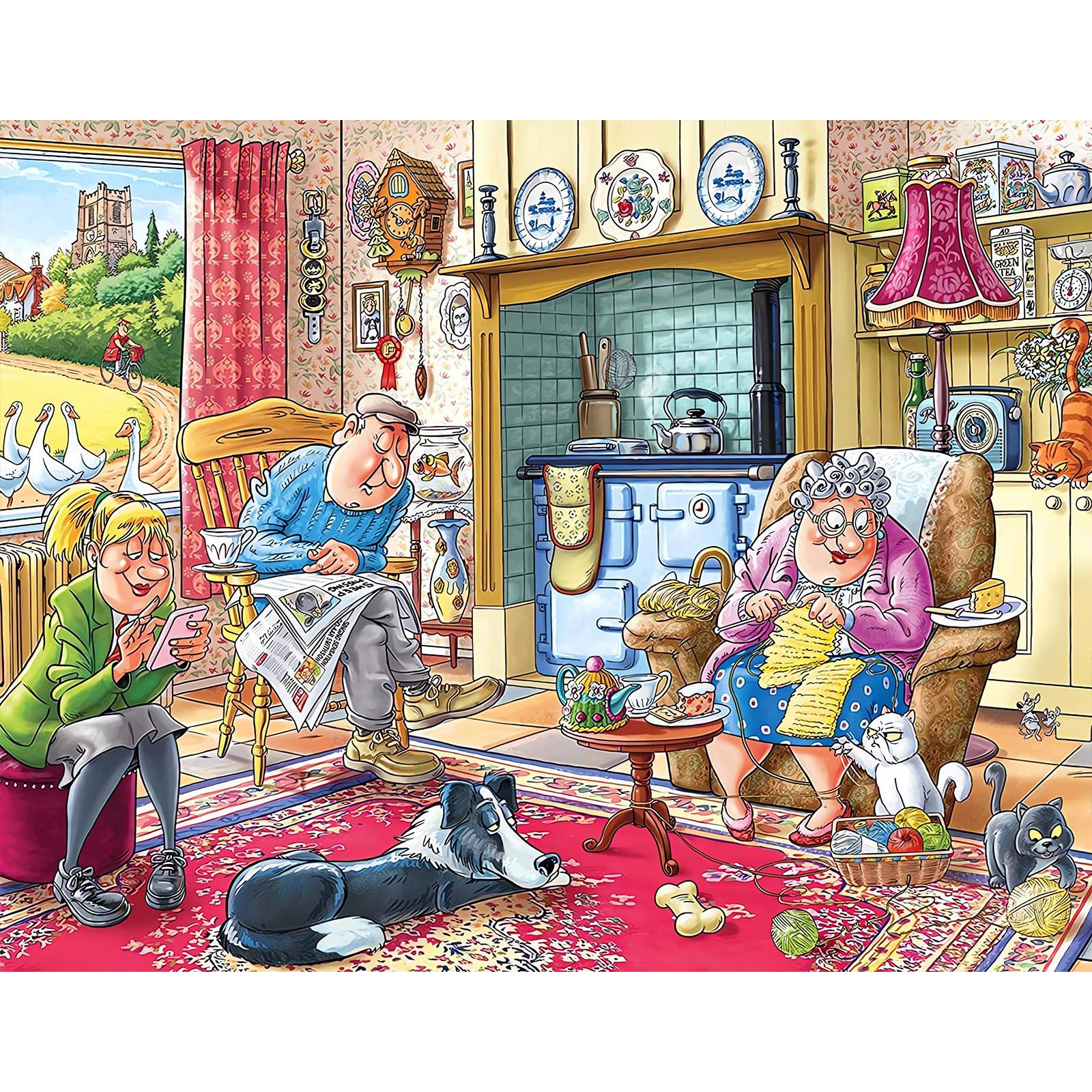Chengqism Jigsaw Puzzles 100 Pieces for Adults Cartoon Puzzle 100 Pieces 100 Piece Jigsaw Puzzle with Extra Large Piece for Adult Educational Games-Home Decoration Puzzles for Adult Teens Seniors — image 1