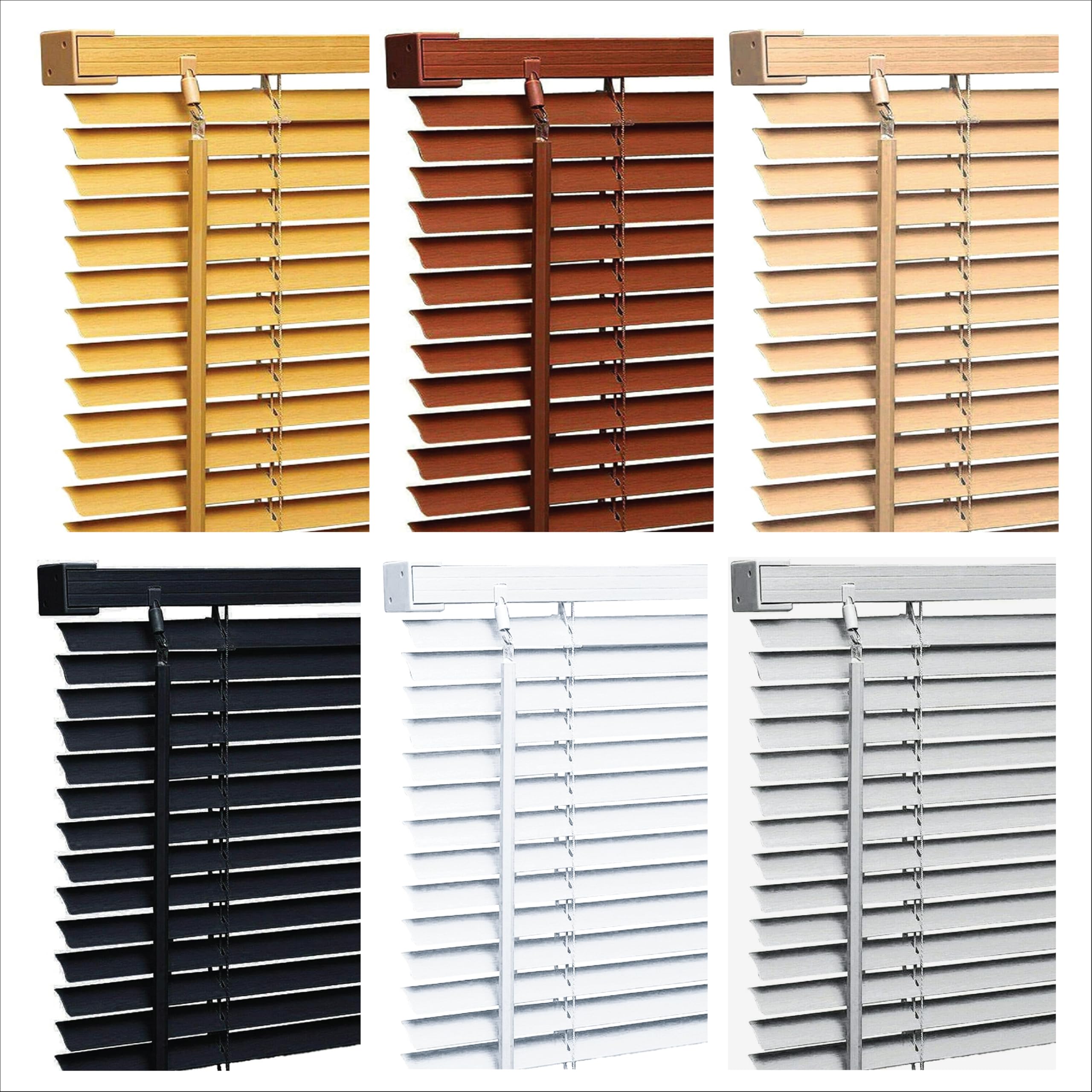 Funky Gadgets Black-Pvc Pvc Custom Made To Measure Blinds Window Venetian Blinds Easy Fit Curtains Trimmable Window Blinds Child Safe Home Office 25Mm Slats (Black - W180cm X L213cm)