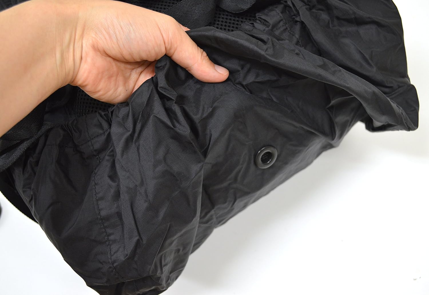 Solo Tourist Backpack Cover, Rain Cover, Teflon Coating, Eye-catching Tape, Compact Storage, Easy to Put On Elastic Band, Black