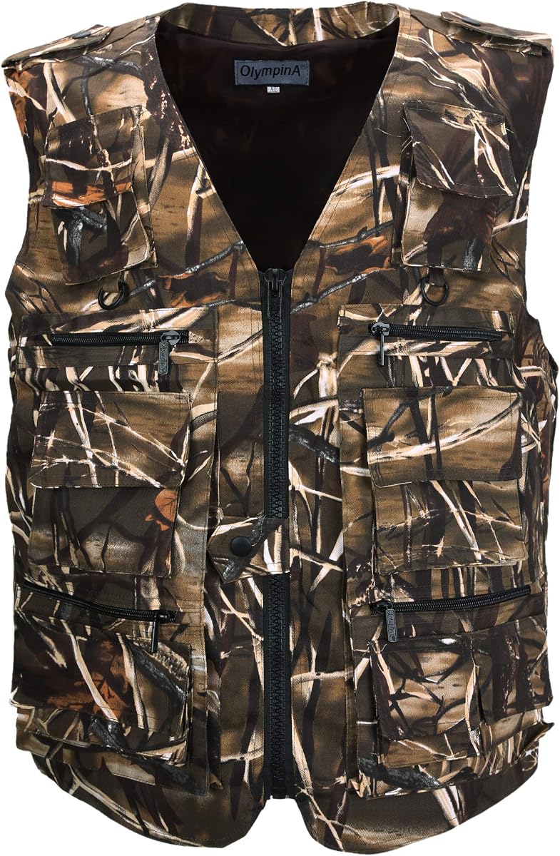 Chaleco de pesca para fotografía de caza y viaje con múltiples bolsillos para hombre
