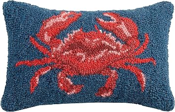 Peking Handicraft 30PA286C12OB Crab Hook Pillow, 8X12 Throw Pillow