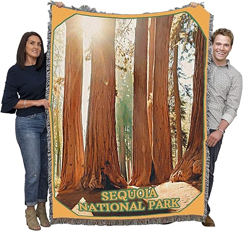 Pure Country Weavers Manta Sequoia National Park - Tapiz de regalo tejido de algodón, fabricado en los Estados Unidos (72 x 54 pulgadas)