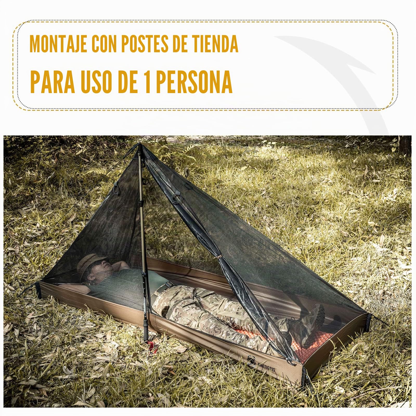 OneTigris Tienda interior para 1 persona, ultraligera, de malla, mosquitera, para camping, senderismo al aire libre