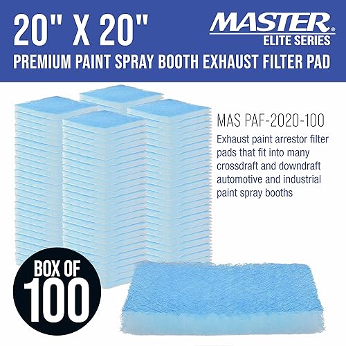 Miniatura 2 de Master Elite - Almohadilla de filtro de escape de cabina de aerosol de pintura de alta calidad, 20 x 20 pulgadas, caja de 100 a 0.63 oz de fibra de