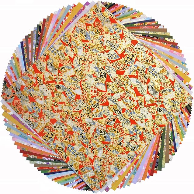 Yuzen Washi Paper 15x15cm Japanese Chiyogami Origami 80 Sheets Assortment