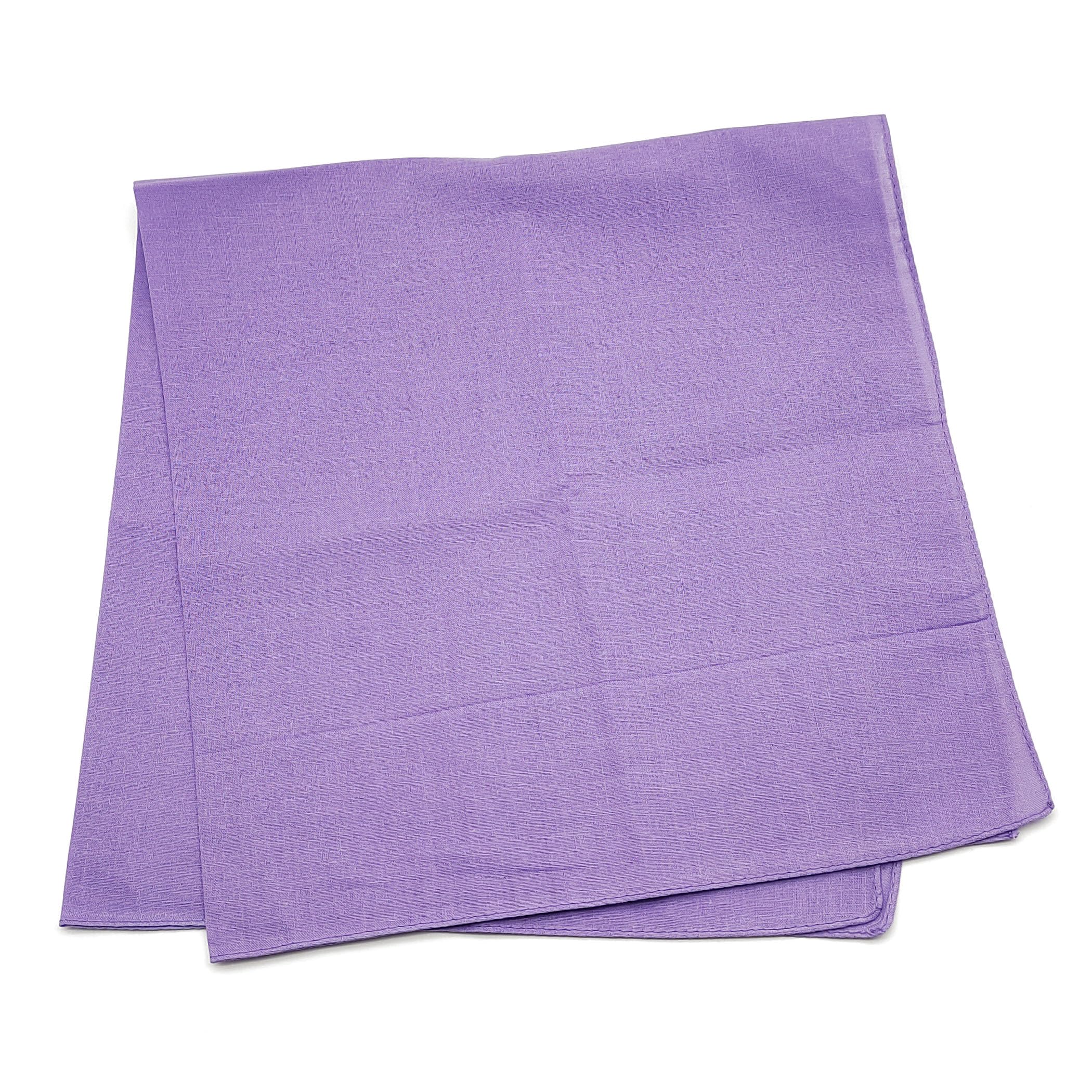 [Trifong] バンダナ 紫 綿100% 無地 ハンカチ 三角巾 大人 おしゃれ コットン bandana ばんだな メンズ レディース ユニセックス パープル 55㎝×55㎝