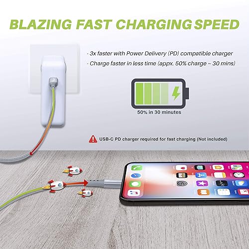 Miniatura 4 de GearIT Cable Lightning a USB-C, cable de carga rápida trenzado de nailon de 10 pies certificado Mfi para iPhone 1212 Pro12 Pro Max1111 Pro11 Pro