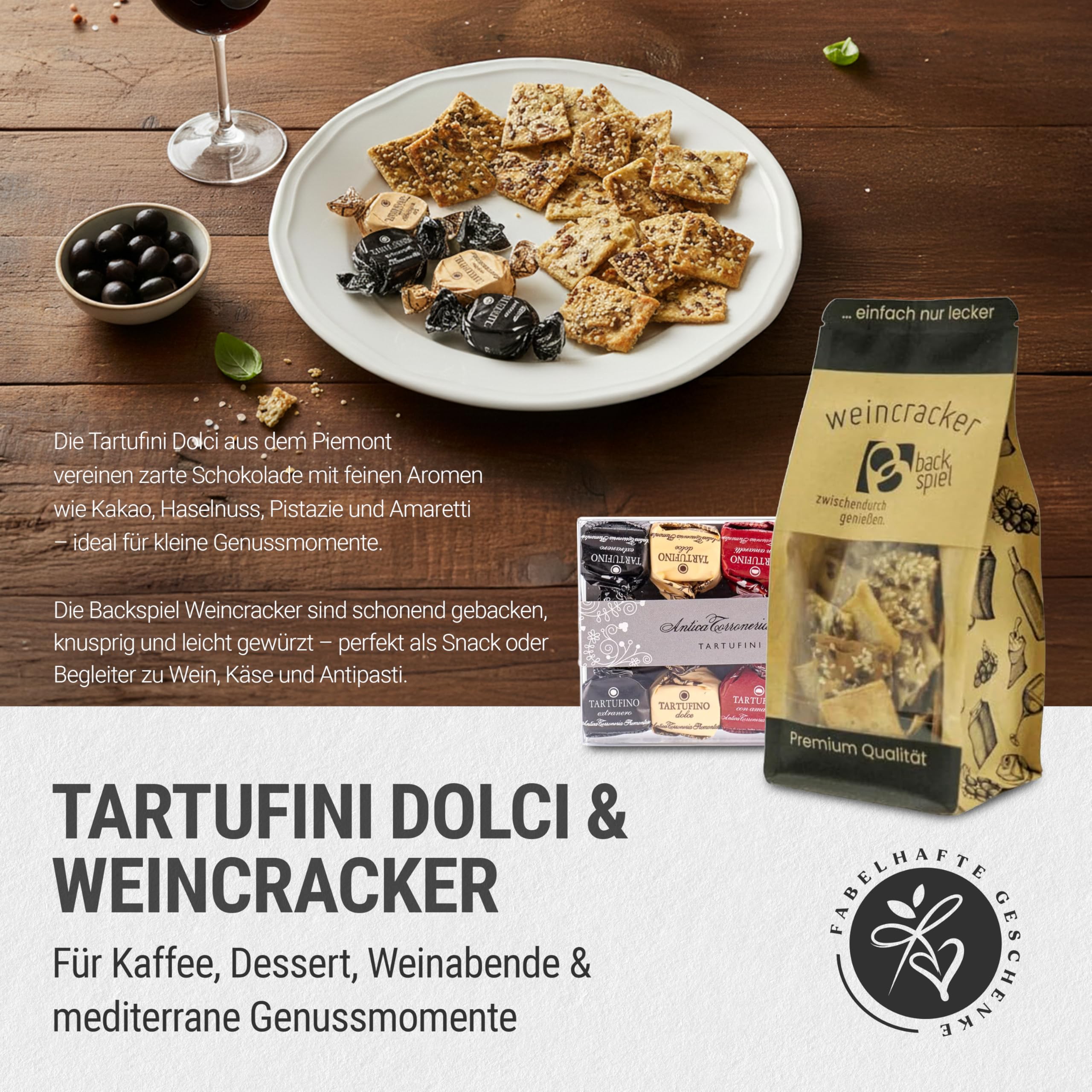 Geschenkkorb Bella Italia mit Rotwein, Olivenöl, Aceto Balsamico, Pasta, Pesto, Tartufini - Wein Geschenk für Männer & Frauen