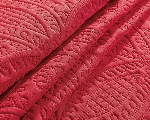 Miniatura 3 de Legacy Decor Juego de colcha de 3 piezas de gran tamaño de 100 pulgadas de ancho x 106 pulgadas de largo, tamaño Queen, color rosa paraíso