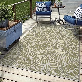 Keen Home Design Waterproof Outdoor Area Rug, Patio Deck Porch, 12x15 | Fade Resistant In Direct Sun, Dries In Hours, Low Pile That Doors Clear; Ideal For Balco