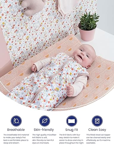 Miniatura 2 de TotAha Fundas elásticas de alta calidad para cambiador, bohemias, suaves como la mantequilla, fundas para cambiadores de pañales para niñas y niños,