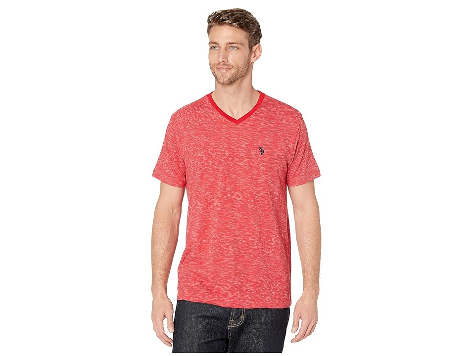 

U.S. POLO ASSN. Space Dyed V-Neck T-Shirt (Engine Red) Men's T Shirt