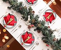 Vista 3 de Ruvanti - Juego de 12 servilletas de tela, servilletas de 45x45 centímetros lavables, suaves, duraderas, absorbentes, mezcla de algodón. Servilletas