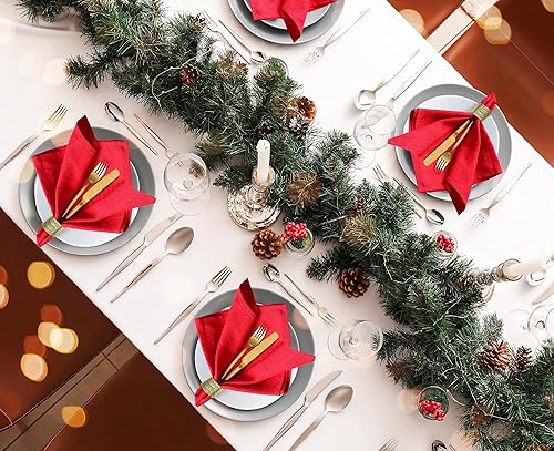 Miniatura 3 de Ruvanti Servilletas de algodón 12 unidades, servilletas de tela suaves y cómodas, servilletas de lino de calidad hotelera de lujo  Servilletas de