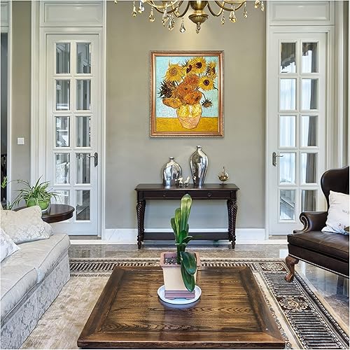 Miniatura 1316 de A&T ARTWORK The Starry Night de Vincent Van Gogh. Tamaño del marco: 36 x 30 pulgadas, tamaño de la imagen: 30 x 24 pulgadas, reproducciones clásicas