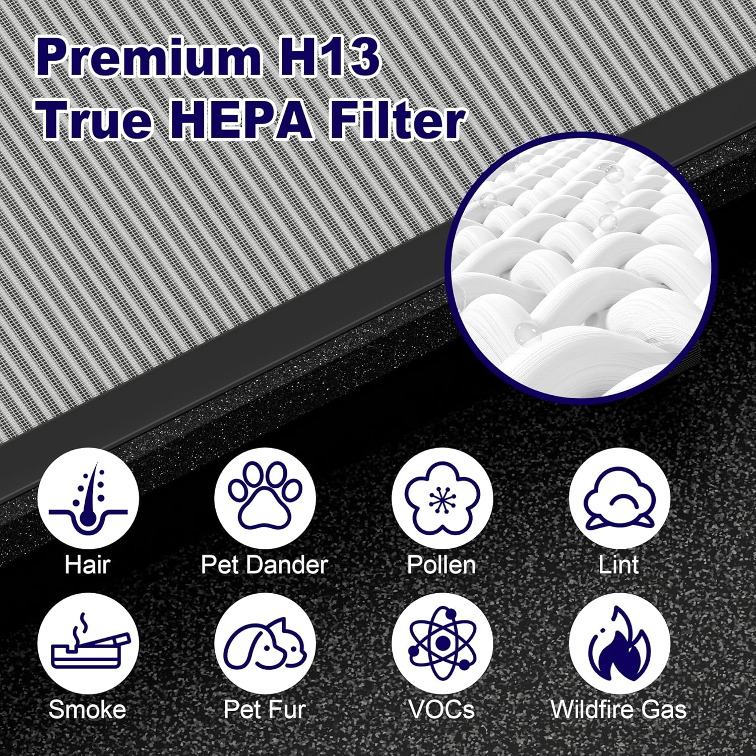 MK04 Air Filter Replacement for Aroeve MK04 MG04JH Air Purifier, 4-in-1 High-Efficiency Activated Carbon Filter, Smoke Remover Version (2 Pack)