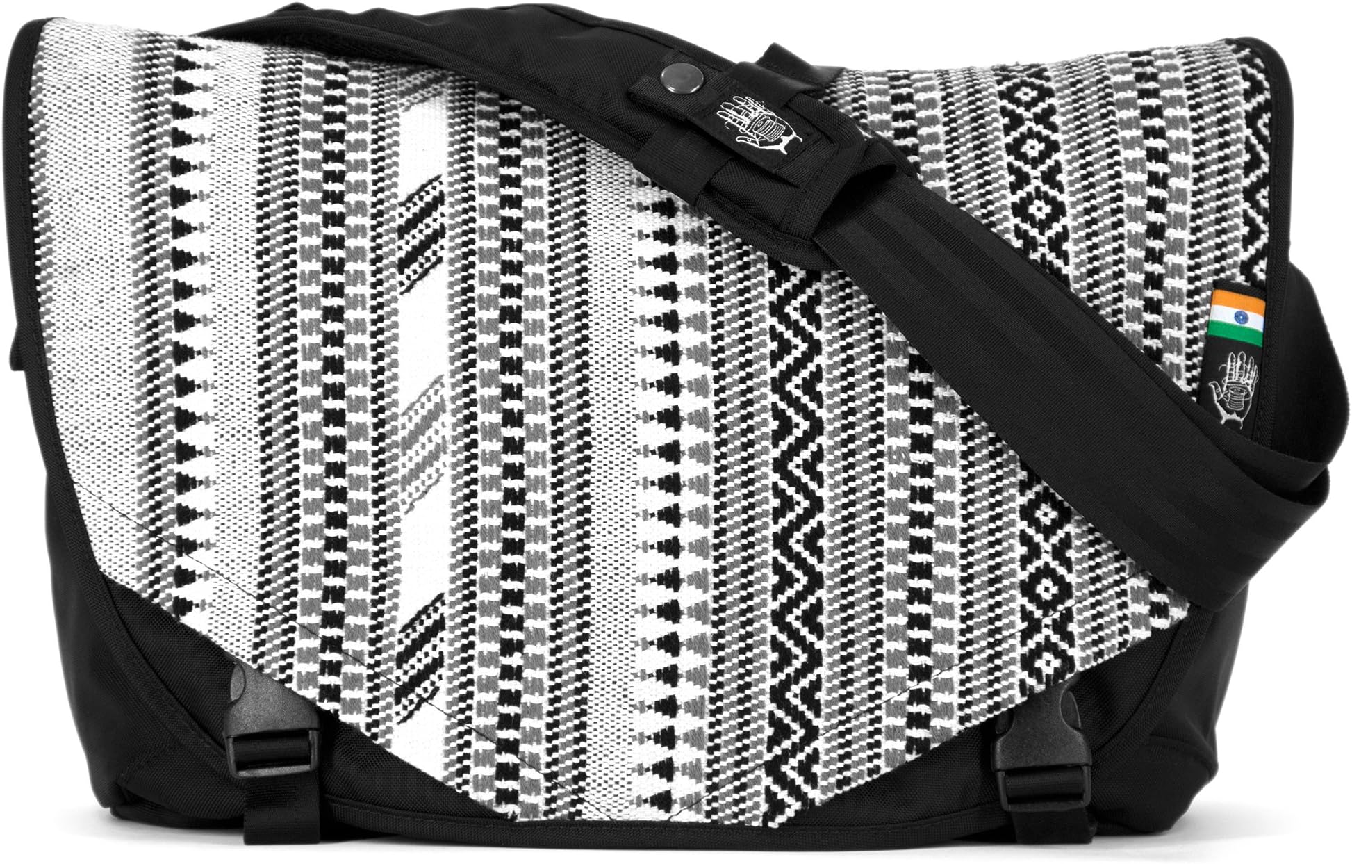 Ethnotek Acaat Messenger Bag from with Hand-Woven Outside Panel Created Using Traditional Techniques