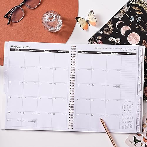 Miniatura 6 de Agenda mensual 2026-2027, agenda mensual, enero 2026 a diciembre 2027, 9 x 11 pulgadas, calendario de 24 meses 2026-2027, pestañas, bolsillo