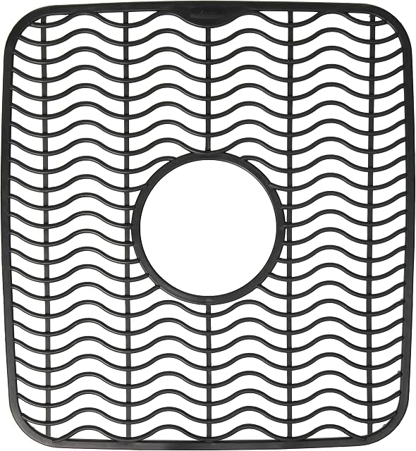 Rubbermaid Sink Protector Mat, Small, Black Waves