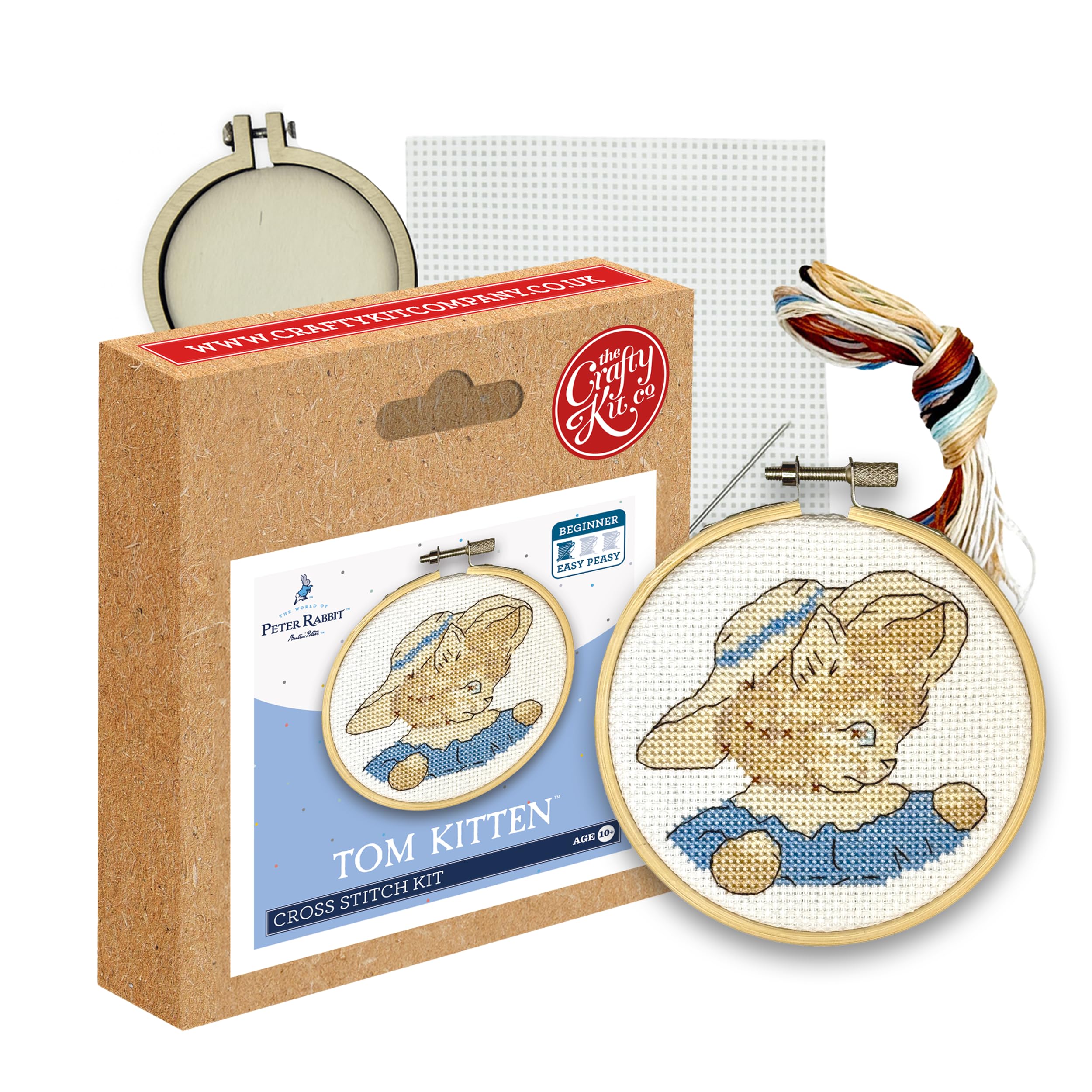 The Crafty Kit Company 'Beatrix Potter - Tom Kitten' Cross Stitch Kit in a Hoop