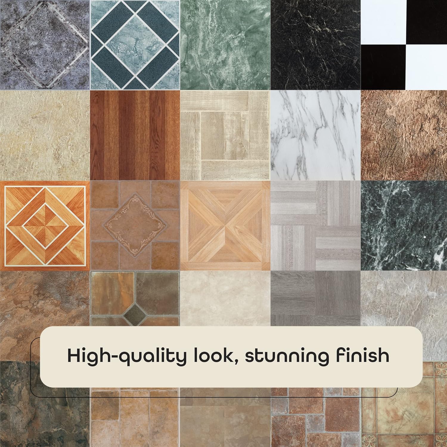 Majestic Self Adhesive 18-Inch Square Vinyl Floor Tiles, 10 Tiles - 18" x 18", Ghibli Beige Granite Pattern - Peel & Stick, DIY Flooring for Kitchen, Dining Room & Bathrooms by Achim Home Decor