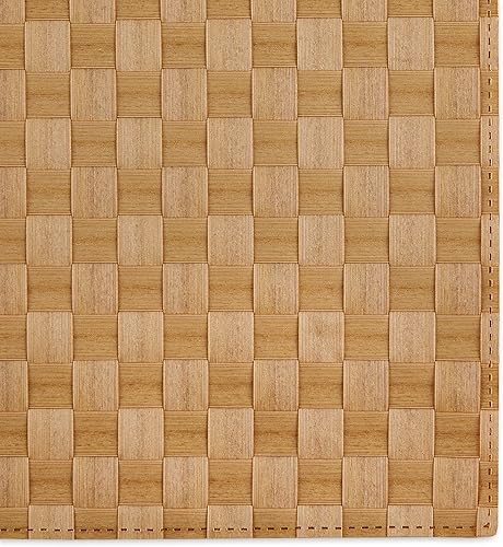 Miniatura 2 de DII Colección de mesa de PVC, diseño de cesta, tejido decorativo, juego de manteles individuales, 11.9x17.4, natural