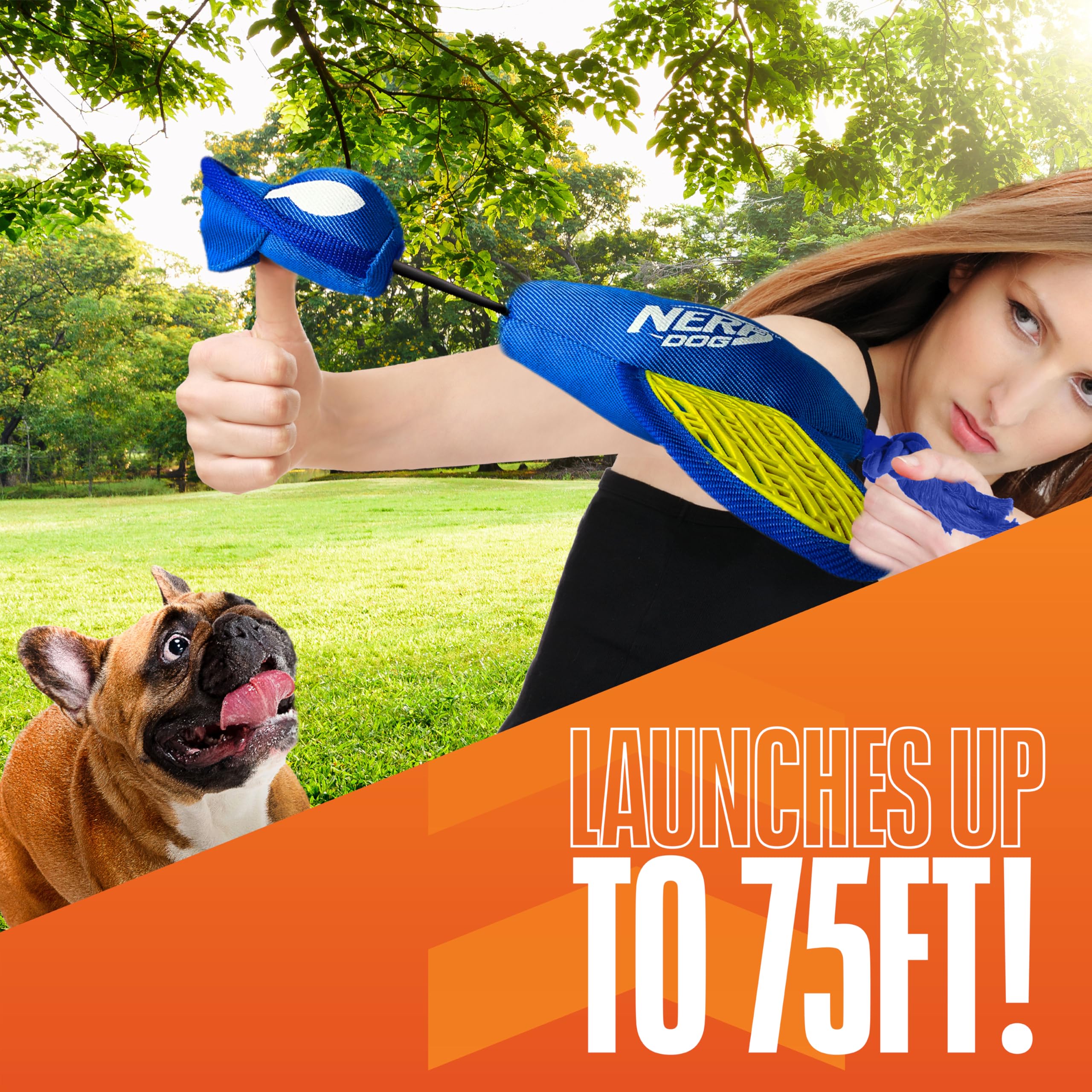 Nerf Dog Force Grip Canard en Nylon Bleu/Vert 41,9 cm