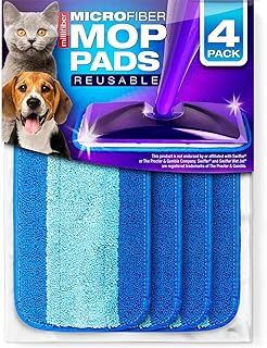 Millifiber Reusable Mop Pads Compatible with Swiffer WetJet (4 Pack) - Microfiber Mop Refill for Wet Mopping Cloths - Hard...