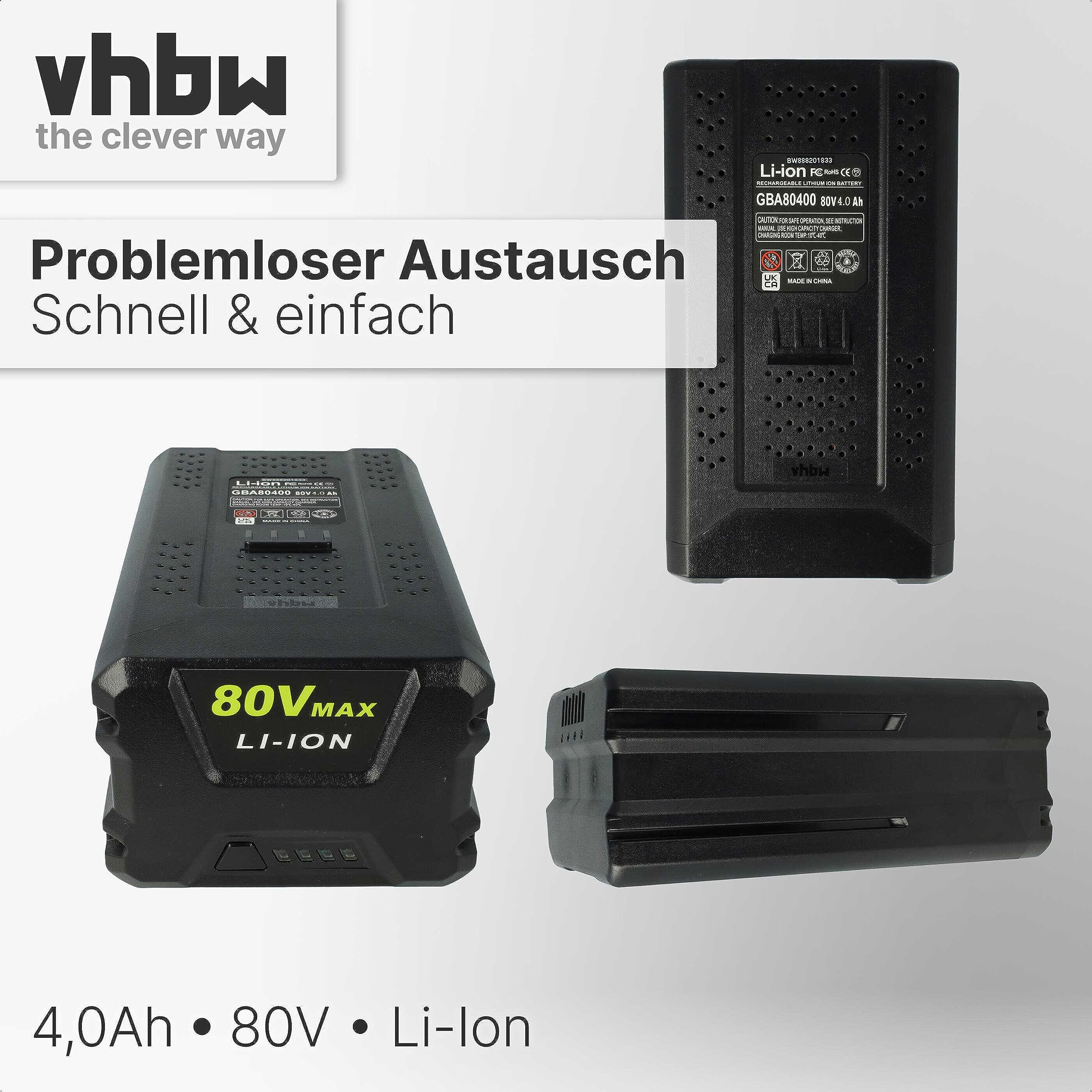 vhbw 1x Batería Compatible con Stiga Combi 43 Ae, Combi 48 Ae, Combi 43 S Ae, Multiclip 47 S Ae, Combi 50 S Ae 4000mAh 80V Li-Ion