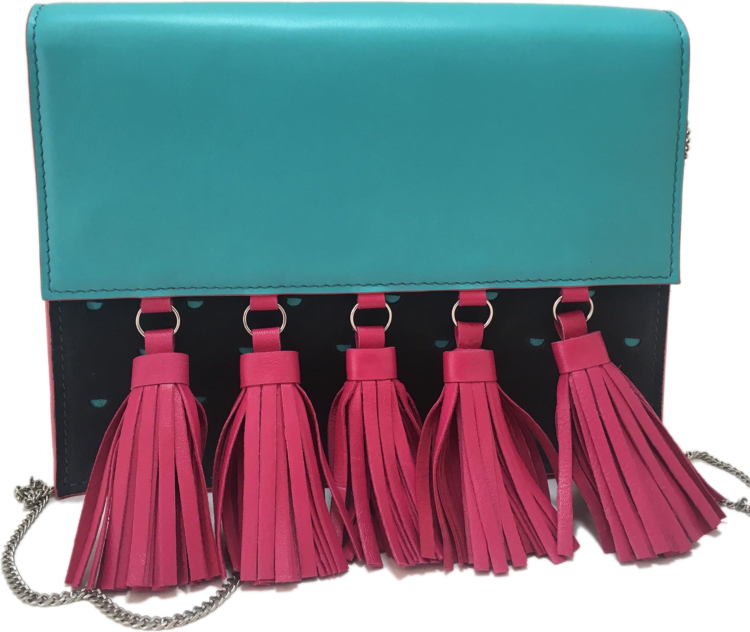 Women Genuine Leather Turquoise Sling Bag (Small)