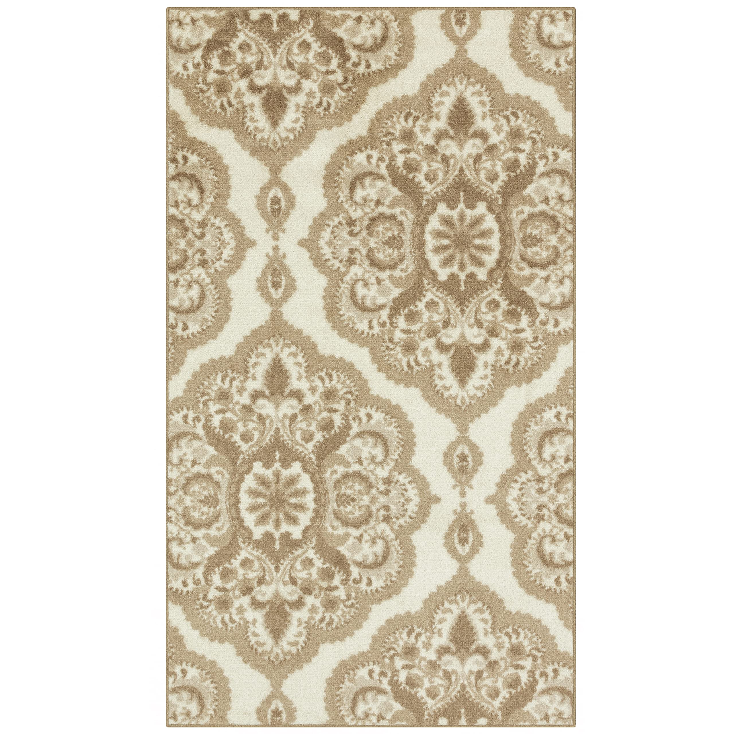 Maples Rugs Vivian Medallion Area Rugs - Made in USA - Washable, Non Slip, Pet-Friendly Mat for Bedroom, Office, and Entryway, 3'4 x 5', Persian Blue
