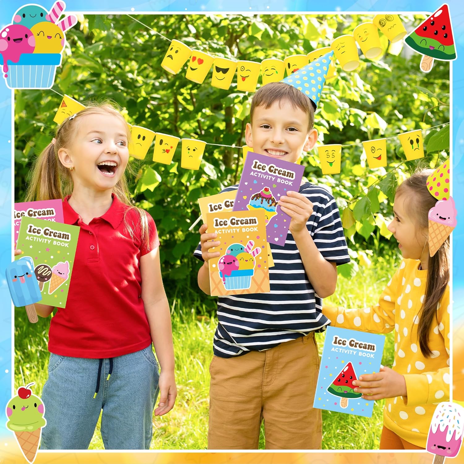 Ice Cream Activity Books for Kids 48Pcs Summer Ice Cream Mini Games Coloring Book Set Bulk Mazes Word Search Word Scramble Games for School Classroom DIY Art Gifts Summer Holiday Party Favors