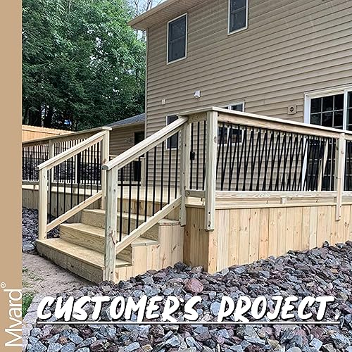 Miniatura 26 de Myard - Balaustres de aluminio para barandillas de terraza, porche, cerca Arco Facemount 32