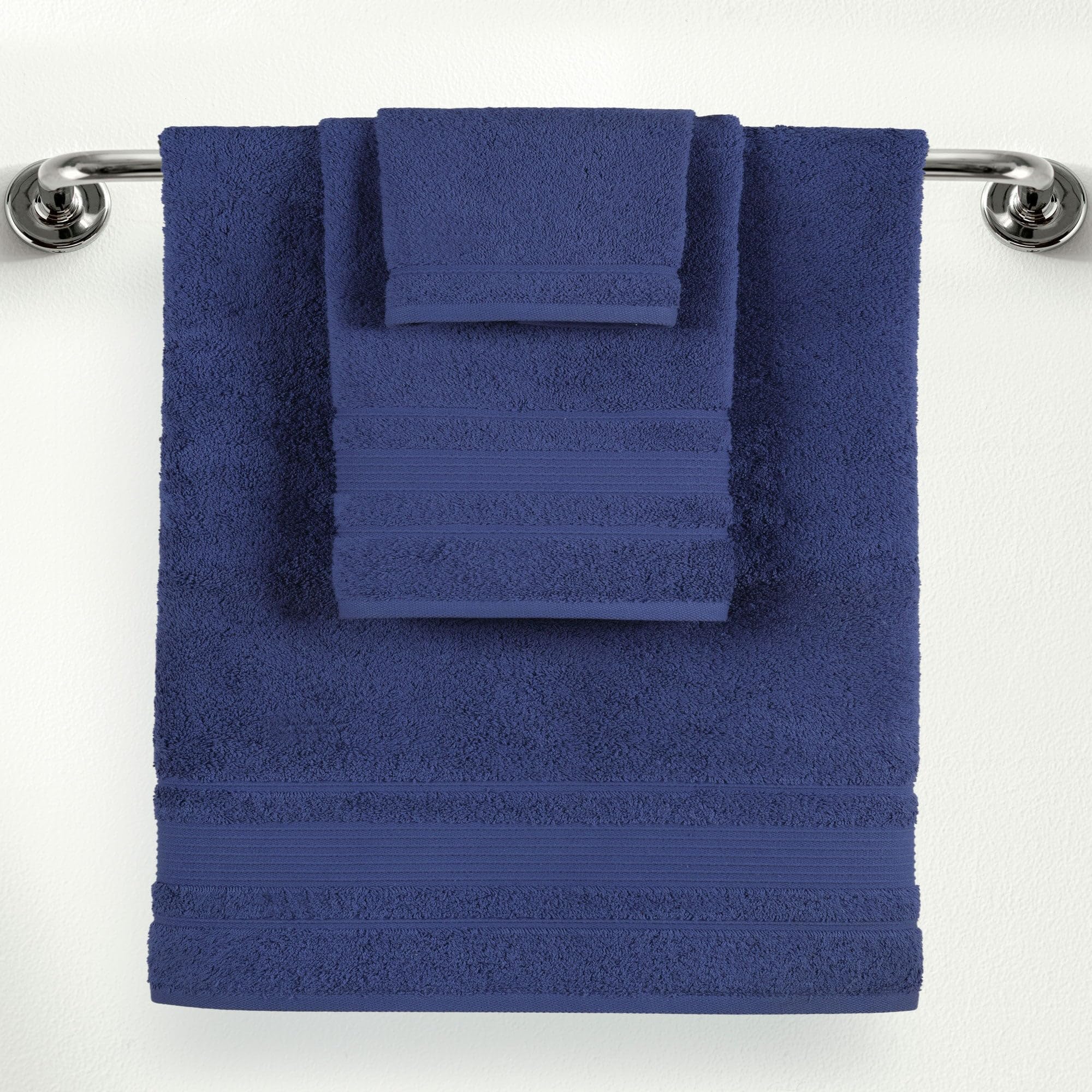 Juego de toallas personalizadas de 3 piezas, baño, mano y toallita, 100% algodón, suave y absorbente, nombre bordado o monograma, toallas de hotel para baño, spa, hotel, boda y regalo, color azul