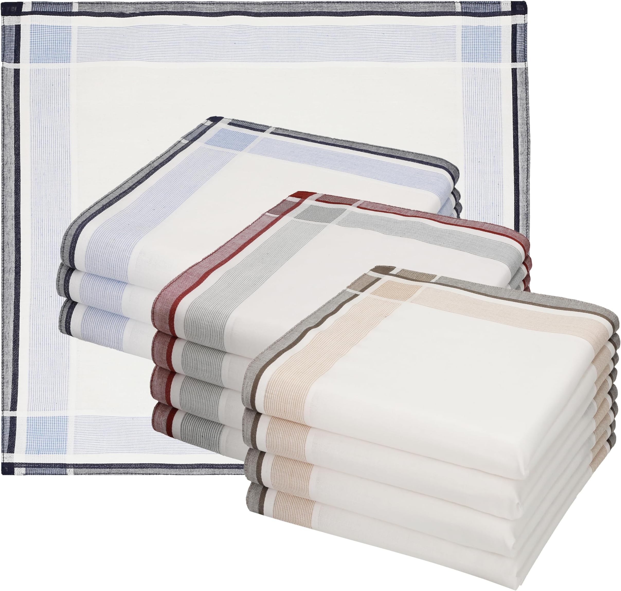 Betz 12 Piece Handkerchief Set Men Cloth 100% Cotton 12 Handkerchiefs Leo 3 Size: 40 x 40 cm