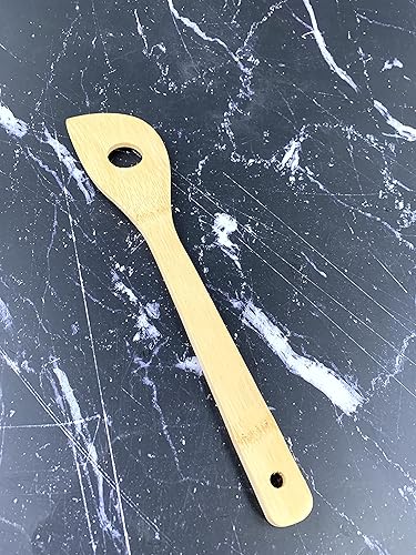 Miniatura 8 de JapanBargain 3670 - Juego de 5 espátulas de cocina de bambú, tenedor de cocina, cuchara de cocina, utensilios de cocina, 12 pulgadas, 2 juegos