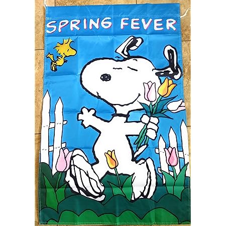 Amazon Com Snoop And Woodstock Spring Fever 28x40 In Large House Flag Double Sided Garden Outdoor